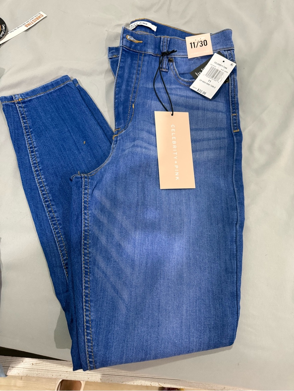 Celebrity Pink Women's Blue Mid-Rise Skinny Jeggings